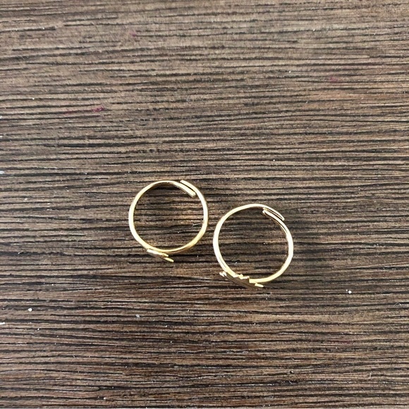 Gold metal sun and moon adjustable rings - Picture 2 of 2